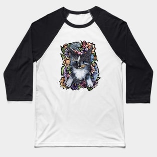 Maine Coon Dilute Calico Bouquet Baseball T-Shirt